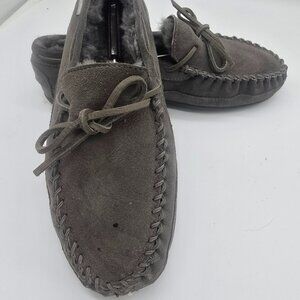 LL bean Men's gray suede slippers Size 10